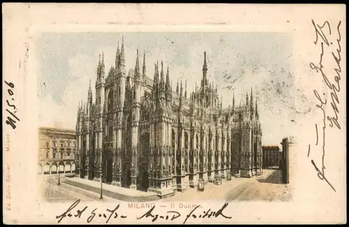 Cartoline Mailand Milano Duomo 1906   gela  Untertürkheim (Ankunftsstempel)