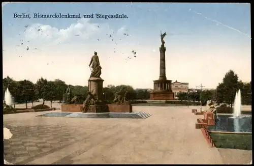 Ansichtskarte Mitte-Berlin Bismarckdenkmal und Siegessäule 1931