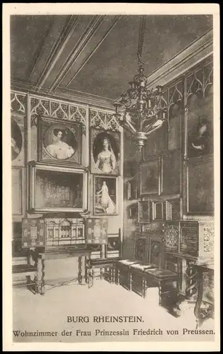 Bingen am Rhein Wohnzimmer Prinzessin Preussen. Schloss Rheinstein 1912