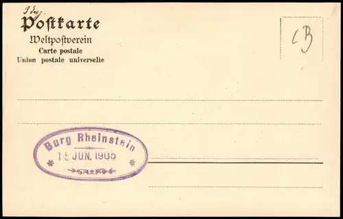 Ansichtskarte Bingen am Rhein Burg Rheinstein. Credenz-Zimmer. 1912