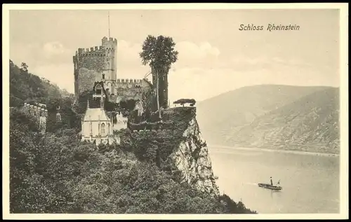 Ansichtskarte Bingen am Rhein Burg / Schloss Rheinstein 1908