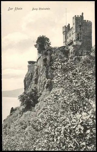 Ansichtskarte Bingen am Rhein Burg / Schloss Rheinstein - Felsseite 1910