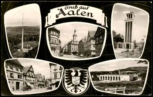 Ansichtskarte Aalen Mehrbildkarte mit 5 Ortsansichten 1960