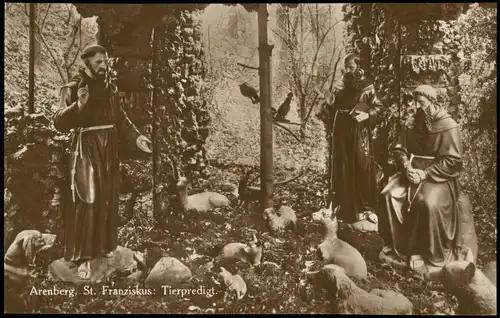 Ansichtskarte Arenberg-Koblenz St. Franziskus Tierpredigt 1920