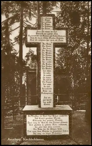 Ansichtskarte Arenberg-Koblenz Friedhof Kirchhofskreuz 1920