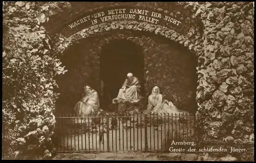 Ansichtskarte Arenberg-Koblenz Grotte der schlafenden Jünger 1920