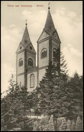 Ansichtskarte Arenberg-Koblenz Partie an der Kirche (Church Building) 1910