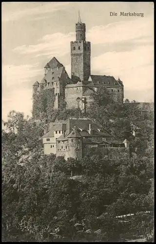 Ansichtskarte Braubach Marksburg am Rhein Castle Building 1922 Stempel BRAUBACH