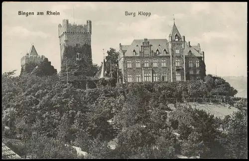 Ansichtskarte Bingen am Rhein Burg Klopp Gesamtansicht 1905