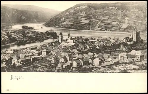 Ansichtskarte Bingen am Rhein Panorama 1902   gel Gross-Köris (Ankunftsstempel)