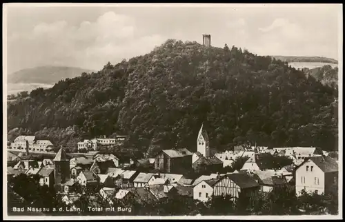 Ansichtskarte Nassau (Lahn) Panorama-Ansicht, Totale mit Burg 1920