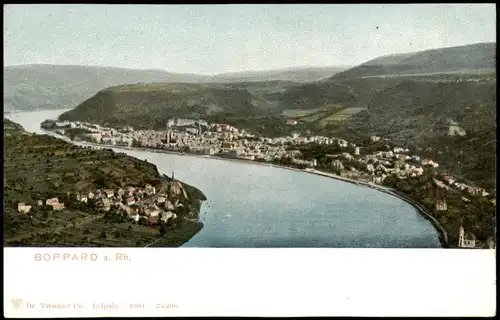 Ansichtskarte Boppard Panorama-Ansicht Blick über den Rhein zur Stadt 1904