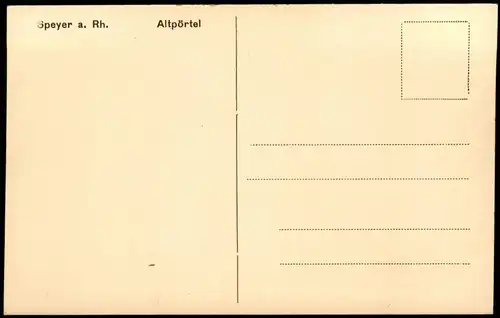 Ansichtskarte Speyer Altpörtel, Platz - Geschäfte 1909