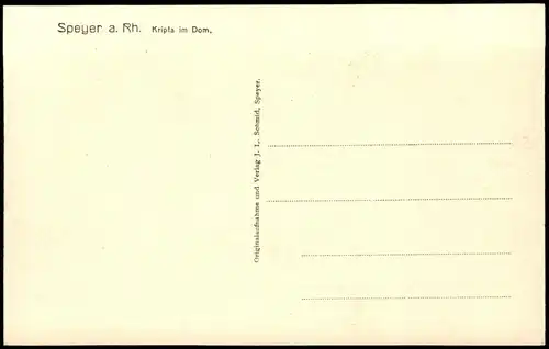 Ansichtskarte Speyer Kripta im Dom. 1922