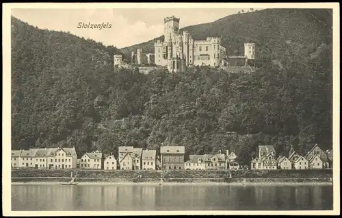 Stolzenfels-Koblenz Schloß Stolzenfels Ansicht vom Rhein aus 1908