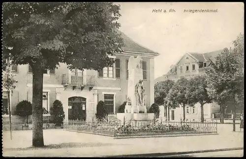 Ansichtskarte Kehl (Rhein) Partie am Kriegerdenkmal 1909