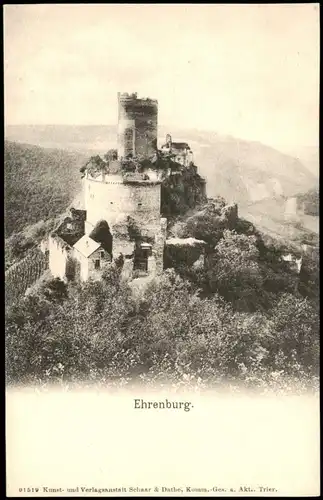 Ansichtskarte Brodenbach Ehrenburg Burg Gesamtansicht (Castle) 1900