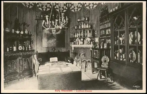 Bingen am Rhein Burg Rheinstein Credenz-Zimmer Innenansicht 1910