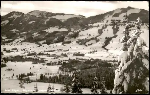 Ansichtskarte .Bayern Bayr. Allgäu, Ski-Gelände i, oberen Werfachtal 1962