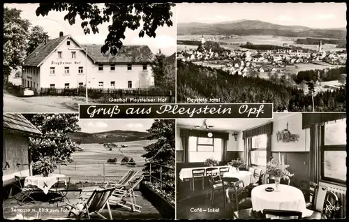 Pleystein Mehrbildkarte  Gasthof Pleysteiner Hof  1958    (Bahnpoststempel)