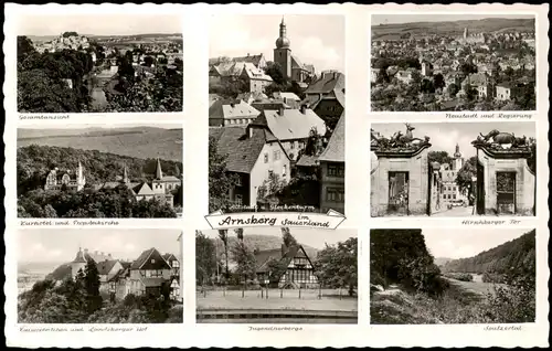 Ansichtskarte Arnsberg Altstadt Neustadt Hirschberger Tor Jugendherberge 1956