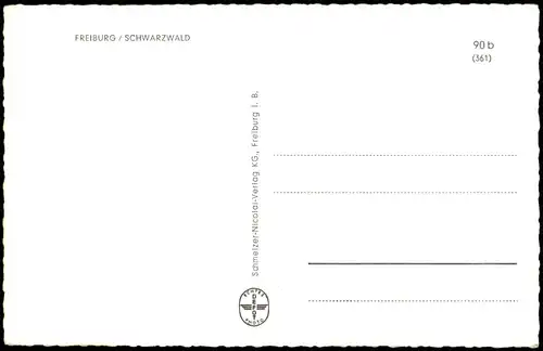Ansichtskarte Freiburg im Breisgau Panorama-Ansicht Totalansicht 1960