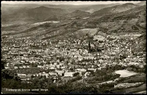 Freiburg im Breisgau Panorama-Ansicht Gesamtansicht im Kranze seiner Berge 1960