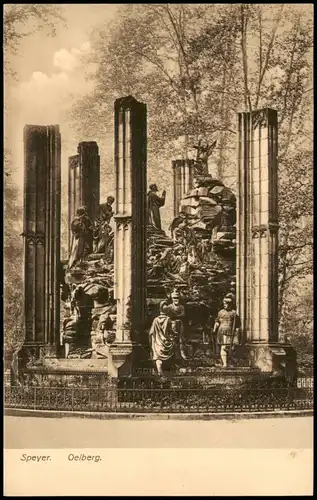Ansichtskarte Speyer Oelberg, Denkmal 1910