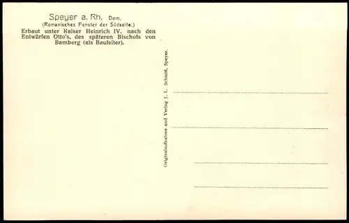 Ansichtskarte Speyer Kaiserdom Dom Romanisches Fenster der Südseite 1920