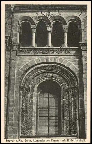 Ansichtskarte Speyer Dom, Romanisches Fenster mit Säulenkapitell 1920