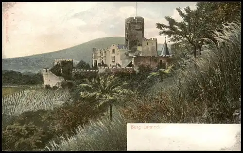 Ansichtskarte Lahnstein Burg Lahneck 1907   gelaufen mit Stempel COBLENZ
