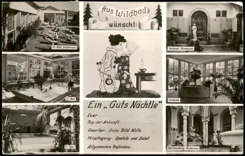 Bad Wildbad Mehrbildkarte Ortsansichten und Guts Nächtle Motiv 1966