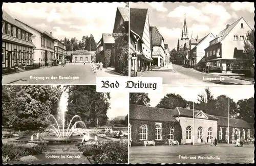 Ansichtskarte Bad Driburg Mehrbild-AK Kurpark, Langestraße, Wandelhalle 1963