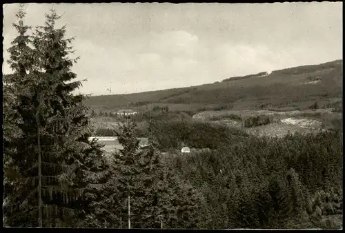 Ansichtskarte Bischofsgrün Panorama-Ansicht Blick von der Sprungschanze 1955