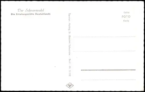 .Baden-Württemberg Der Schwarzwald Die Erholungsstätte Deutschlands 1960