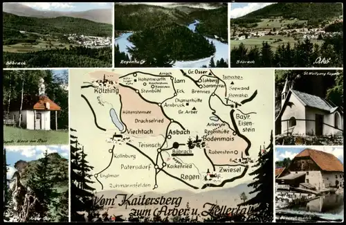 .Bayern Bayern (Allgemein) Mehrbild-AK Kaitersberg, Arber Region Asbach 1963