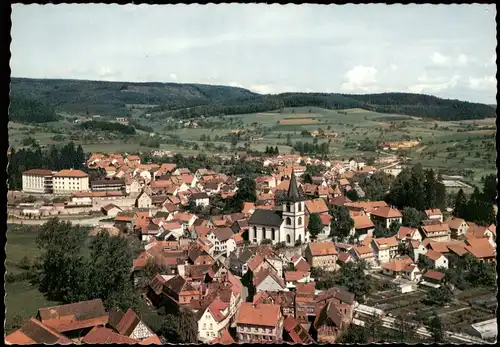 Reichelsheim (Odenwald) Panorama-Ansicht; Ort im Naturpark Odenwald 1969