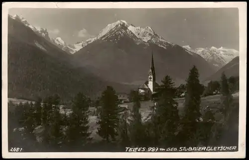 Ansichtskarte Telfes im Stubai Stadtblick 1929  gel. Landpoststempel