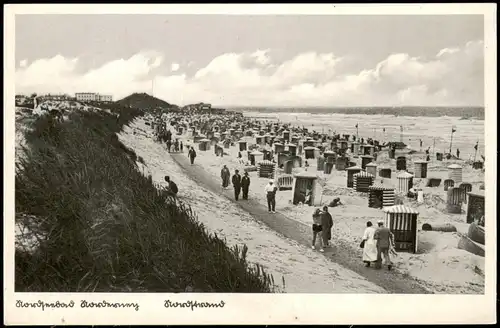 Ansichtskarte Norderney Strandpartie - Hotels 1932