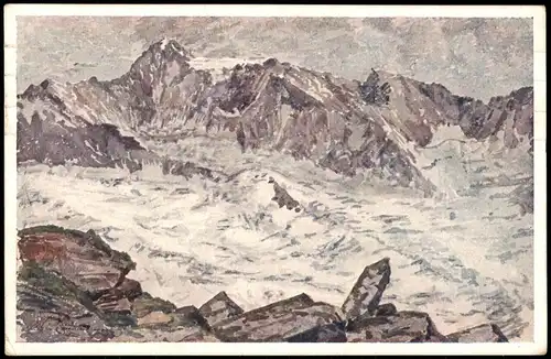 .Trentino-Südtirol Tirol Südtirol - Dreiherrnspitze Glezscher Künstlerkarte 1928