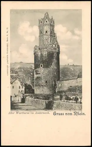 Ansichtskarte Andernach Alter Wartturm - Straßenpartie 1913