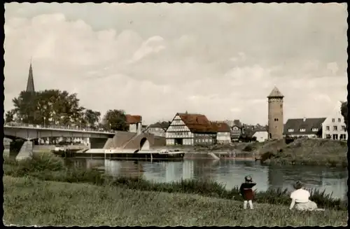 Ansichtskarte Holzminden Partie an der Weser Brücke 1961