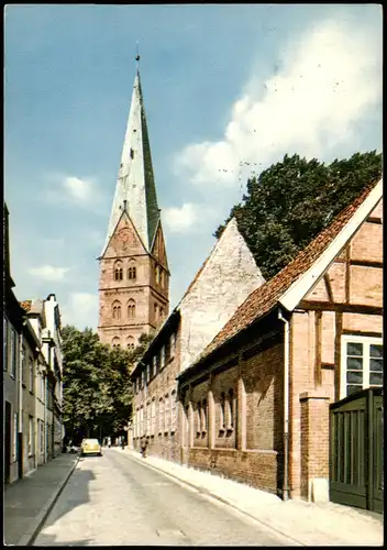 Ansichtskarte Lübeck Straßen Partie an der Kirche 1966
