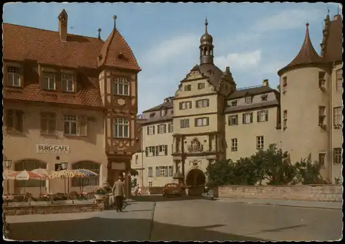 Ansichtskarte Bad Mergentheim Ordens-Schloss, Burg-Café 1957