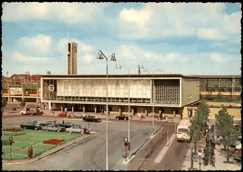 Postkaart Eindhoven Bahnhof Station Bahnhofsvorplatz 1960