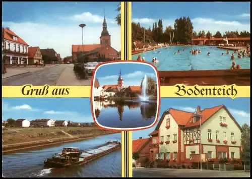 Bodenteich Mehrbildkarte mit 4 Ortsansichten u.a. Schwimmbad 2003