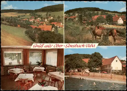 Ober-Sensbach-Oberzent Ortsansichten Mehrbild-AK mit Gasthaus Goldner Pflug 1971