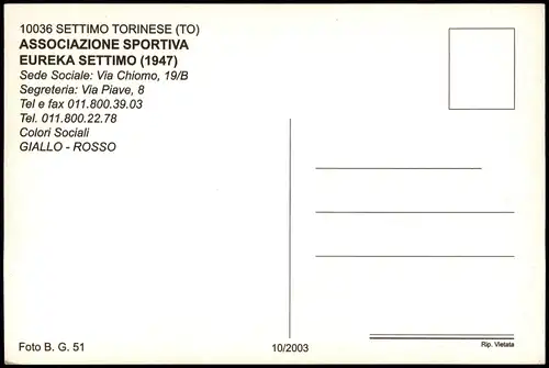 Cartoline Settimo STADIO COMUNALE - Stadion 2003