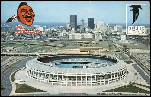 Postcard Atlanta Breves Stadion Stadium - Luftbild 1978