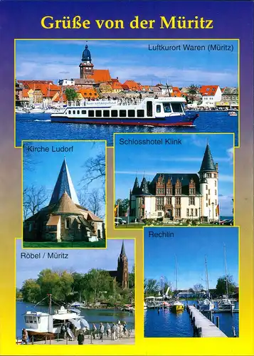 Grüße von der Müritz: Waren Fahrgastschiff, Ludorf, Klink, Röbel, Rechlin 2000